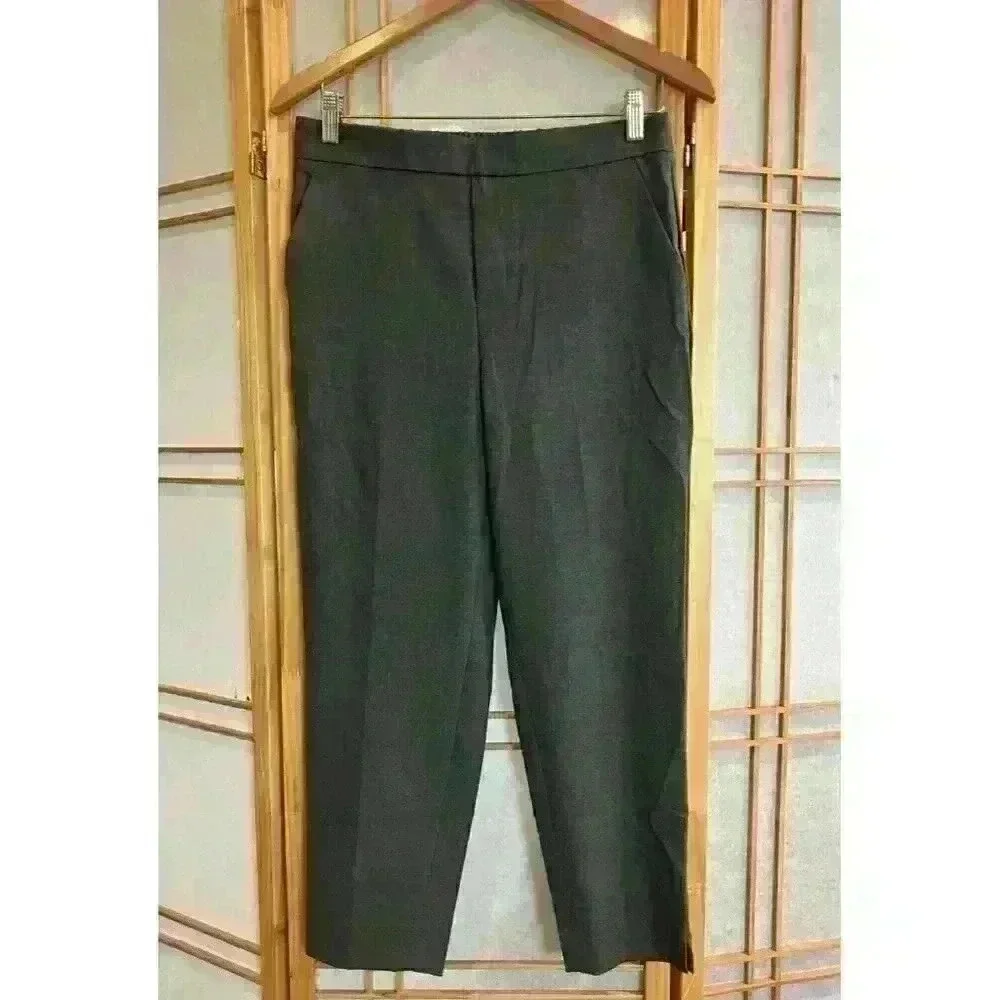 NWT Banana Republic Women's Pull-On Tapered Pants, Gray 8P, Pockets